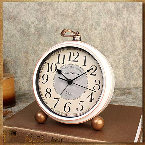 Justup Silent Table Clock ,5.2 In Retro Vintage Non-Ticking Desk Table Clock Small Decorative Alarm Clock Battery Operated With Large Numerals And Hd Glass For Kids Sensors Indoor Decor(Arabic) #TOP7