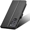 Funda de cuero compatible con ZTE Nubia Red Magic 9 Pro+, cubierta tipo flip de cuero PU compatible con ZTE Nubia Red Magic 9 Pro 5G NX769J, Negro 8