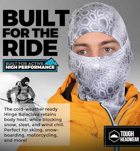 Image of Tough Headwear Balaclava Ski Mask - Breathable Face Mask for Men - Flexible Hinge Full Face Cover - Windproof Motorcycle Gear