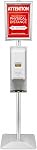 Reevo Automatic Hand Dispenser with Stand, Infrared Sensing Sanitizing Station with Signboard, 1000 mL Hand Sanitizer Dispenser, 55''-63'' H Hand Sanitizer Stand for Home & Public Areas (Black)