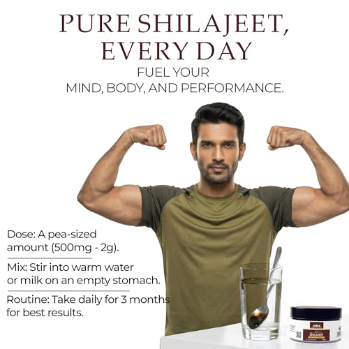 Image of Shilajit Resin for Men 50gm | 80 Servings | Boosts Natural Energy, Muscle Growth & Stamina | Original Himalyan Shilajeet Energy Paste | 250mg /Serving | 100% Ayurvedic