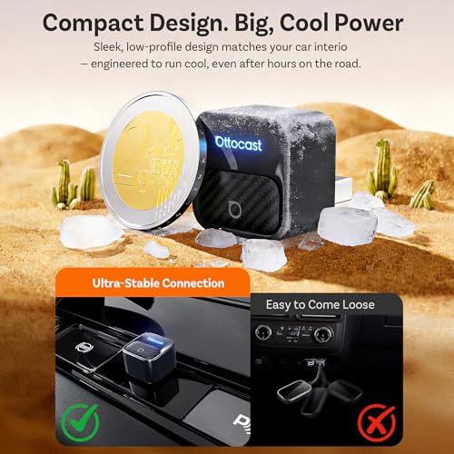 Image of Ottocast Mini Core 2026 Wireless CarPlay & Android Auto Adapter, WiFi 6 & Bluetooth 5.4 Ultra-Fast Connection, One-Touch Device Switching, Plug & Play, Auto Connect for iPhone & Android