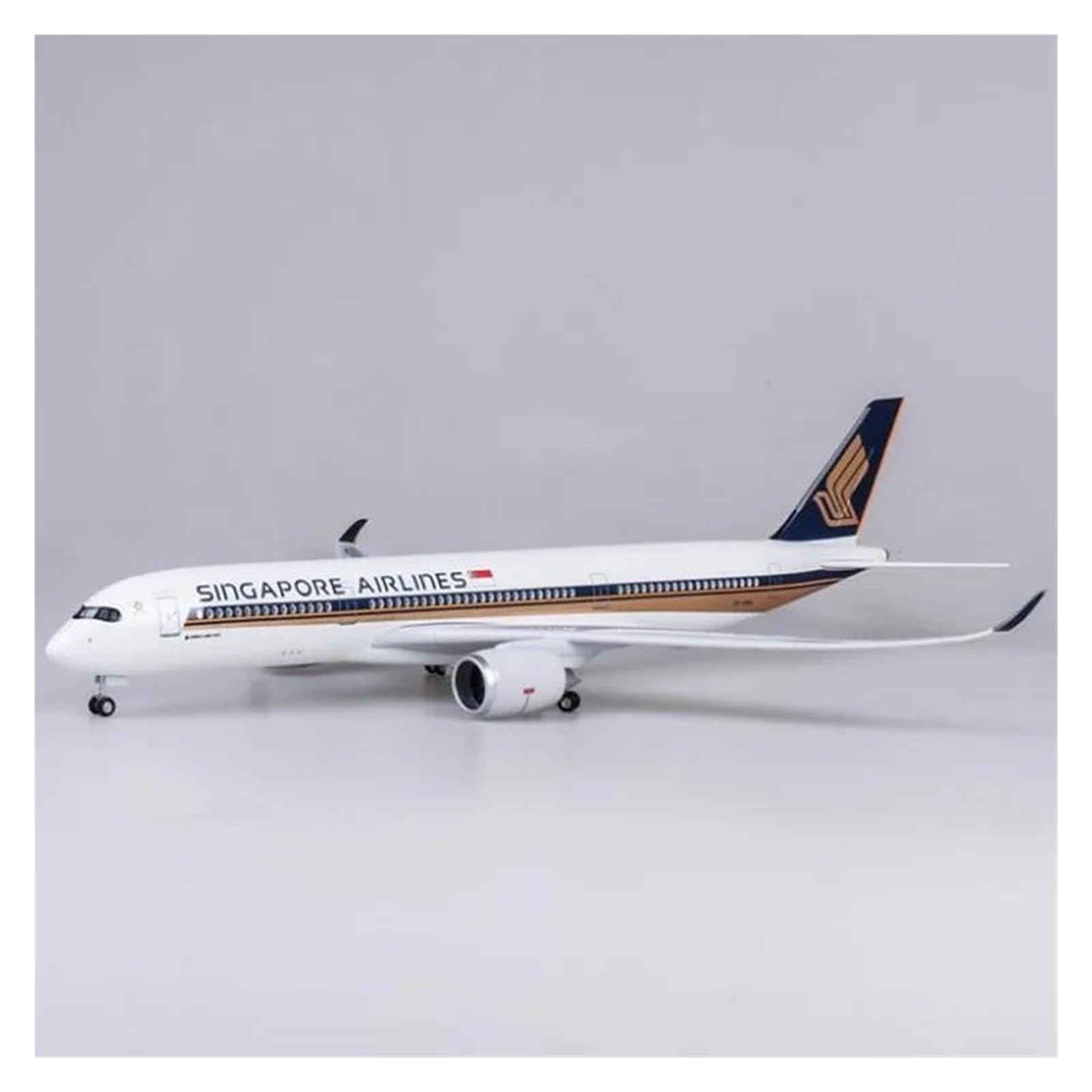 Samolot w skali 1/142 dla A350 Singapore Airlines Model samolotu Samoloty z żywicy odlewanej ze światłem i kołem Udekoruj biuro Nadaje się do ekspozycji (ze światłem)