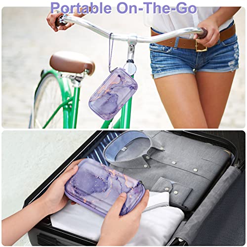 Image of Fintie Carrying Case for Nintendo New 2DS XL LL /New 3DS / 2DS / 3DS XL LL, Protective Hard Shell Portable Travel Cover Pouch with Game Card Slots & Inner Pocket, Lilac Marble