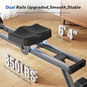 MERACH Rowing Machine, Magnetic Rower Machine for Home, 16 Levels of Quiet Resistance, Dual Slide Rail with Max 350lb Weight Capacity, App Compatible MERACH Rowing Machine Magnetic Rower Machine for Home 16 Levels of Quiet Resistance Dual Slide Rail with Max 350lb Weight Capacity App Compatible