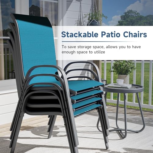 image for Amopatio Patio Chairs Set of 8, Outdoor Stackable Dining Chairs for Al