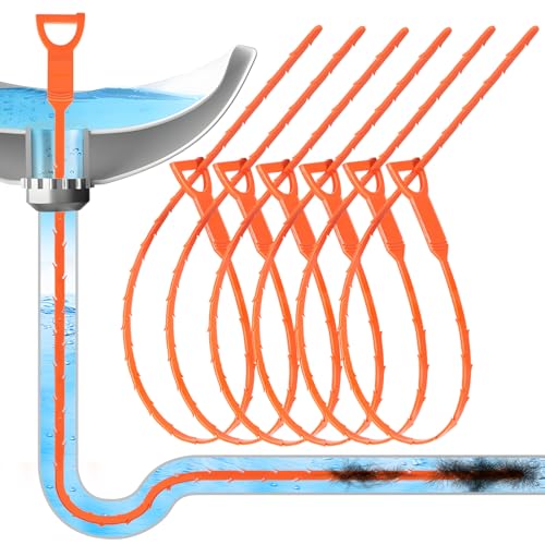 Forlivese 25 Inch Drain Snake, 6 Pack Drain Clog Remover