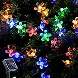 Solar String Flower Lights Outdoor 100 LED 40Ft Multi-Color Fairy Lights with 8 Lighting Modes, Waterproof for Garden, Yard, Porch, Christmas, Wedding, Party, Xmas Tree Decoration