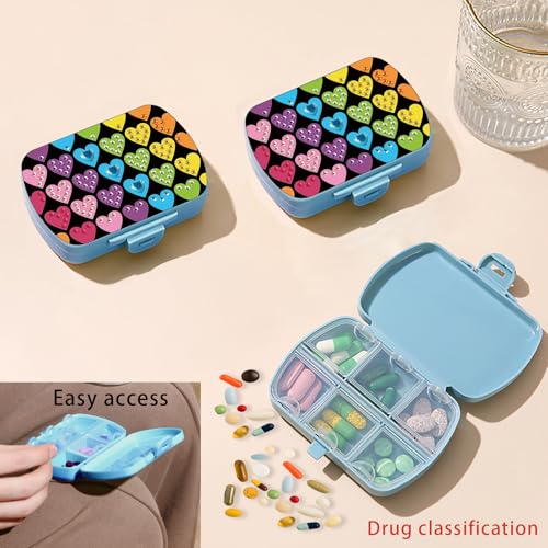 Image of ARTopet Diamond Art Painting Mini Storage Box with 6-Grid Creative Design Compact Portable Small Case for Purse Travel Daily (Heart)
