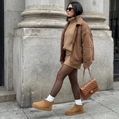 Image of CUSHIONAIRE Hip-3 Genuine Suede Leather Ankle Boots for Women - Pull On Cozy Faux Fur Boots Womens Shoes with Comfortable Memory Foam