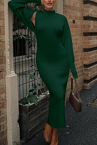 PRETTYGARDEN Women's Fall 2 Piece Outfits Knit Long Sleeve Cropped Cardigan Pullover Sweater Maxi Dress Sets Winter Clothing