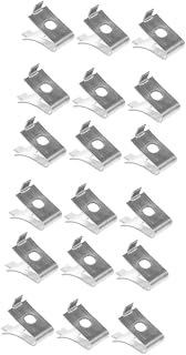 Cabilock 18 pcs Shelf Bracket Clip Glass Holder Glass Cabinet Metal Shelf Clips Cabinet Shelf pegs Shelf Support Clip Shelf pegs for Shelves Heavy Cupboard Column Frame Stainless Steel