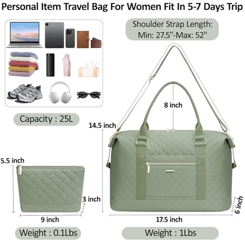 Tenot Green Duffle Bag, Overnight Duffle Bags for Women with Toiletry Bag by Tenot - Used condition - Image 2