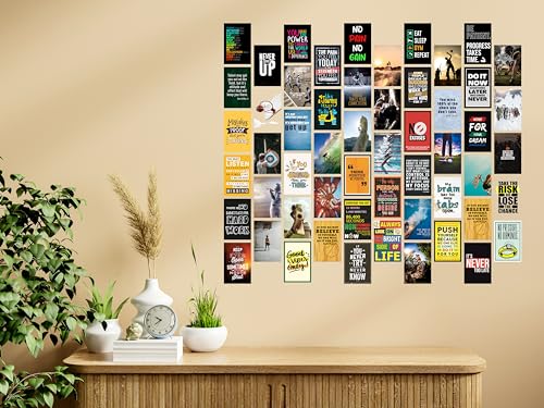 Image of Craft Qila Motivational Vol 1 Pack of 54 Aesthetic Wall Collage Kit, Girl Room Decor, Dorm Decor, Photo Collage Kit, Wall Collage