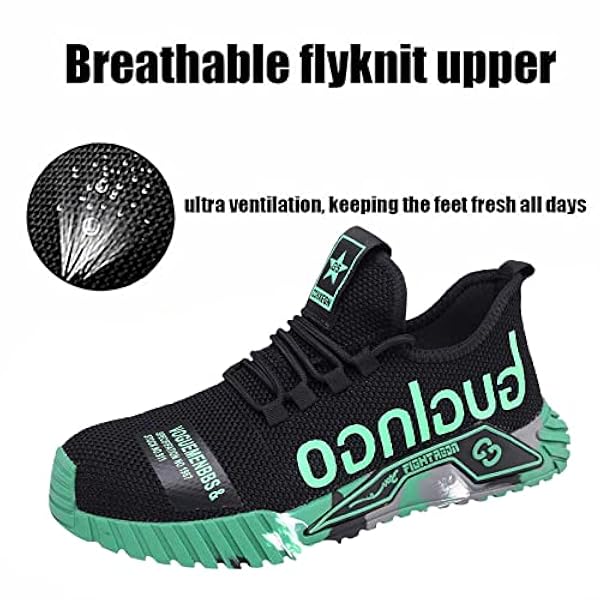 Veiligheidsschoenen Heren Werkschoenen,Hoge Sterkte Lekbestendigheid, Waardoor Scherpe Voorwerpen De Zool Niet Doorboren,Ook Als Wandelschoenen Voor Buiten,green▁42