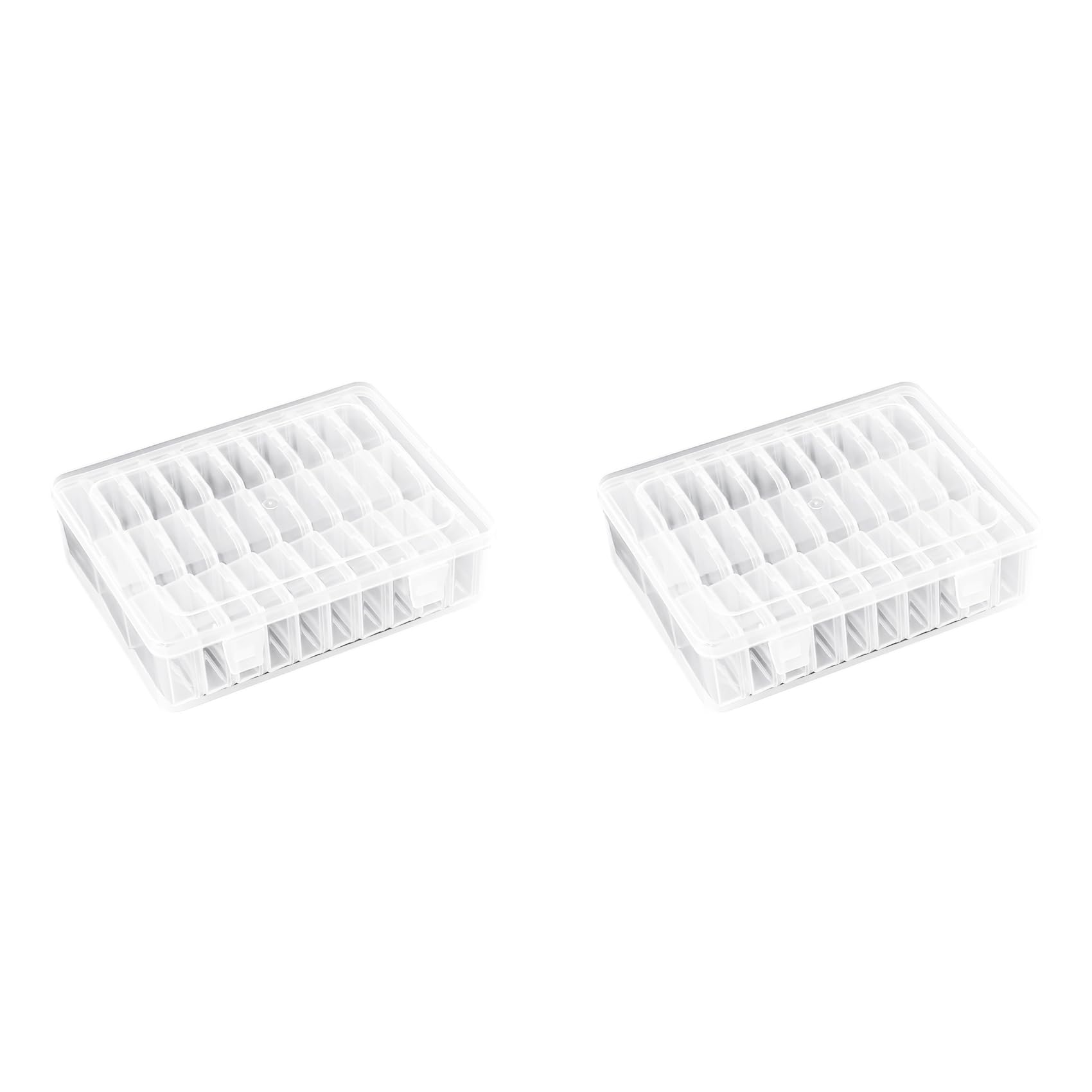 Hndhbfgrt 2X Bead Organizer Box, 30Pcs Small Clear Plastic Bead Storage Containers for Jewelry Making DIY Screws Seeds