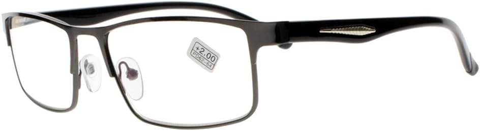 NewsightUnisex Full Frame Metal Reading Glasses Nerd Geek Reader Comfort For Men Eyewear