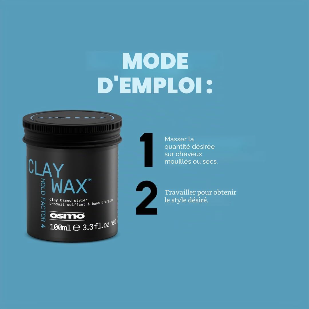 Osmo Clay Extreme | Cire d'abeille pour une tenue ferme et flexible | Texture et volume 100 ml