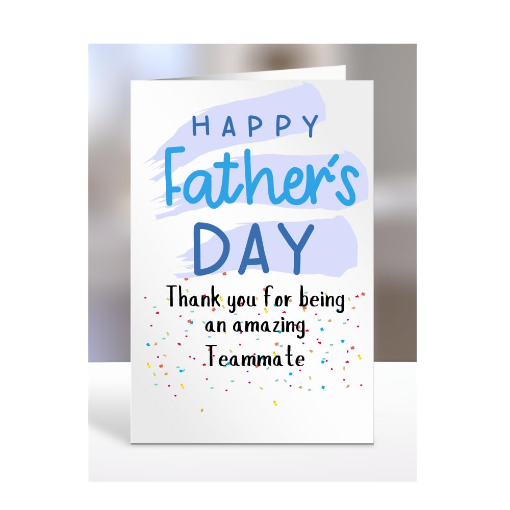 Thank you for being an amazing, Happy Father's Day Card for Teammate, gifts for men, women, him, her, boy, girl, female, male, presents, from, A5-251_213