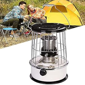 Kerosinekachel, 6 liter, voor buiten, glazen schoorsteen, verstelbare vlam, voor kamperen, wandelen, reizen, picknick, vissen, kerosineverwarming