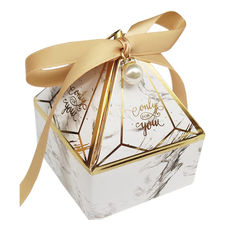 20/50/100 pièces boîte-Cadeau de Bonbons Gem Tower boîte à Bonbons avec Ruban Perle faveur de Mariage décoration bébé Douche Emballage événement et fête Fournitures