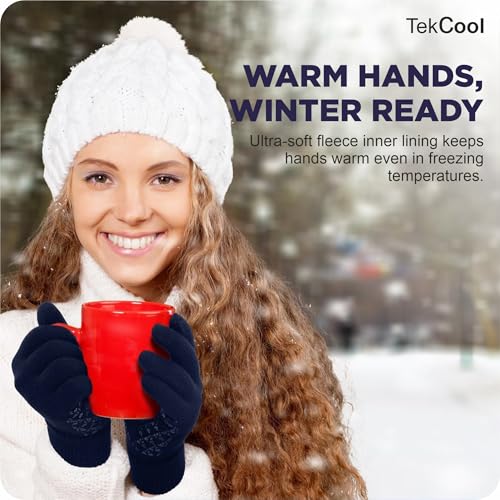Image of TEKCOOL Winter Gloves for Men & Women with Touchscreen Finger Bike Winter Hand Gloves for Men Woolen Winter Gloves for Women Thermal Hand Gloves for Winter Warm Gloves Unisex