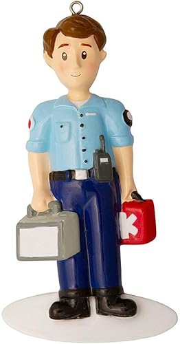 Ornamento de Navidad personalizado Ocupación Paramédico EMT Médico Profesional Héroe Emergencia Ambulancia
