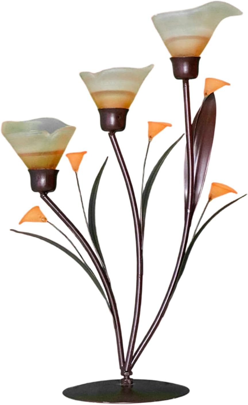 Elegant Floral Metal Holder Iron Base Glass Flower Buds Centerpieces Candelabra For Dining Table Wedding Decors Dinner Table Decors Holder