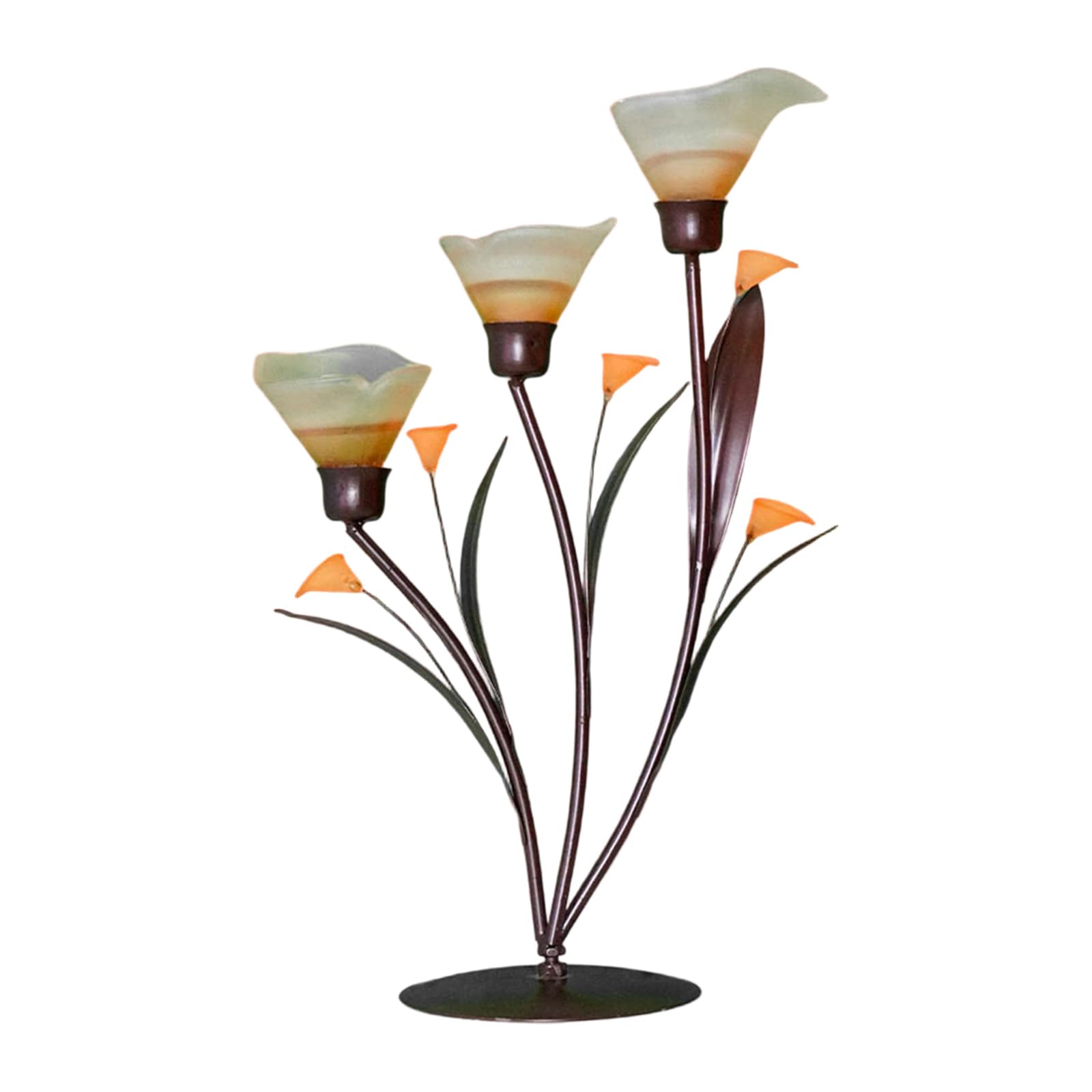 Chandelier floral en verre artistique d'exception style Morain