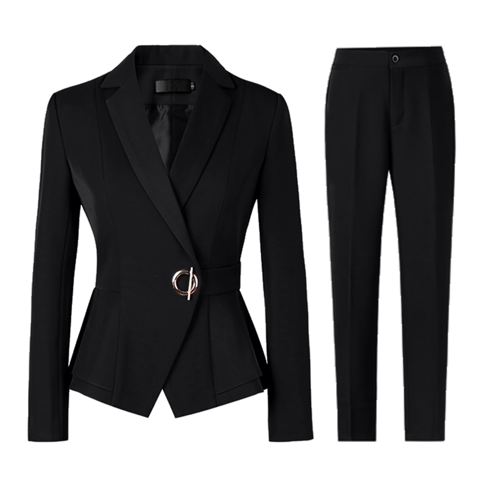Womens Casual Two Piece Set Professional Commuter Formal Temperament Suit Sets Autumn Winter Comfortable Pants Suit