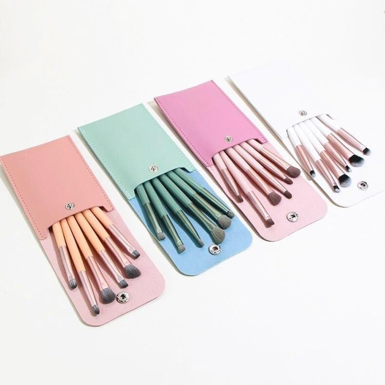 Set di 6 Pennelli per Cosmetici, Portatile, con Ombretto, Pennello per Sopracciglia, Strumento per Il Trucco degli Occhi,D-6pcs