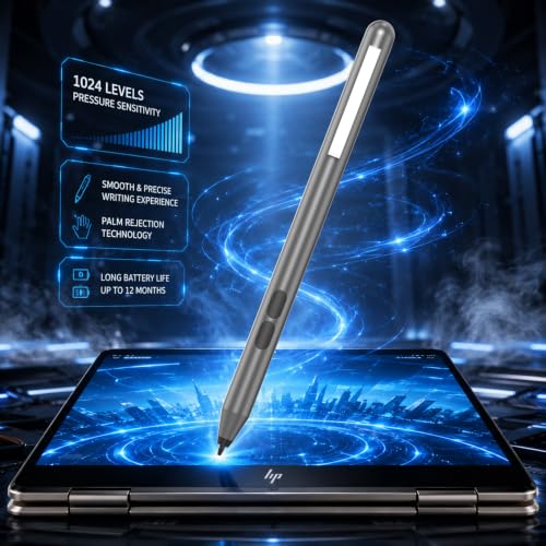 Image of Surface Pro Stylus Pen - Compatible With Surface Book /Laptop /Go /3, Palm Rejection, 1024 Pressure Sensitivity (Grey) | Digital Pen for Surface, Surface Laptop /Book /Go /Studio, Kobo, 1024 Pressure, Precise Drawing & Note-Taking, Two Side Buttons