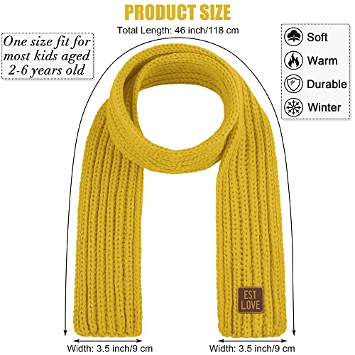 Cooraby 3 Pieces Kids Warm Scarf Winter Toddlers Knit Neck Warmer Scarves For Girls Boys #TOP1