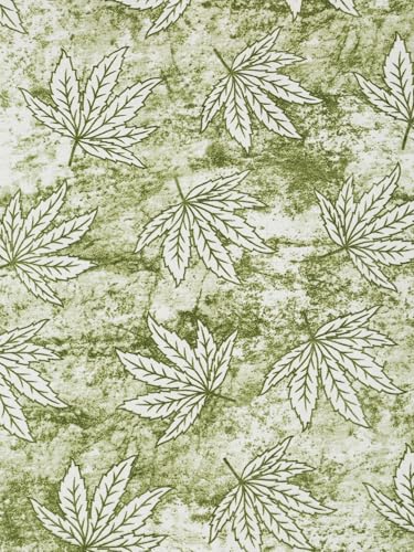 Image of Home Sizzler 2 Pieces Leaf Mist Grommet Eyelet Polyester Long Door Curtains - 9 Feet, Olive Green