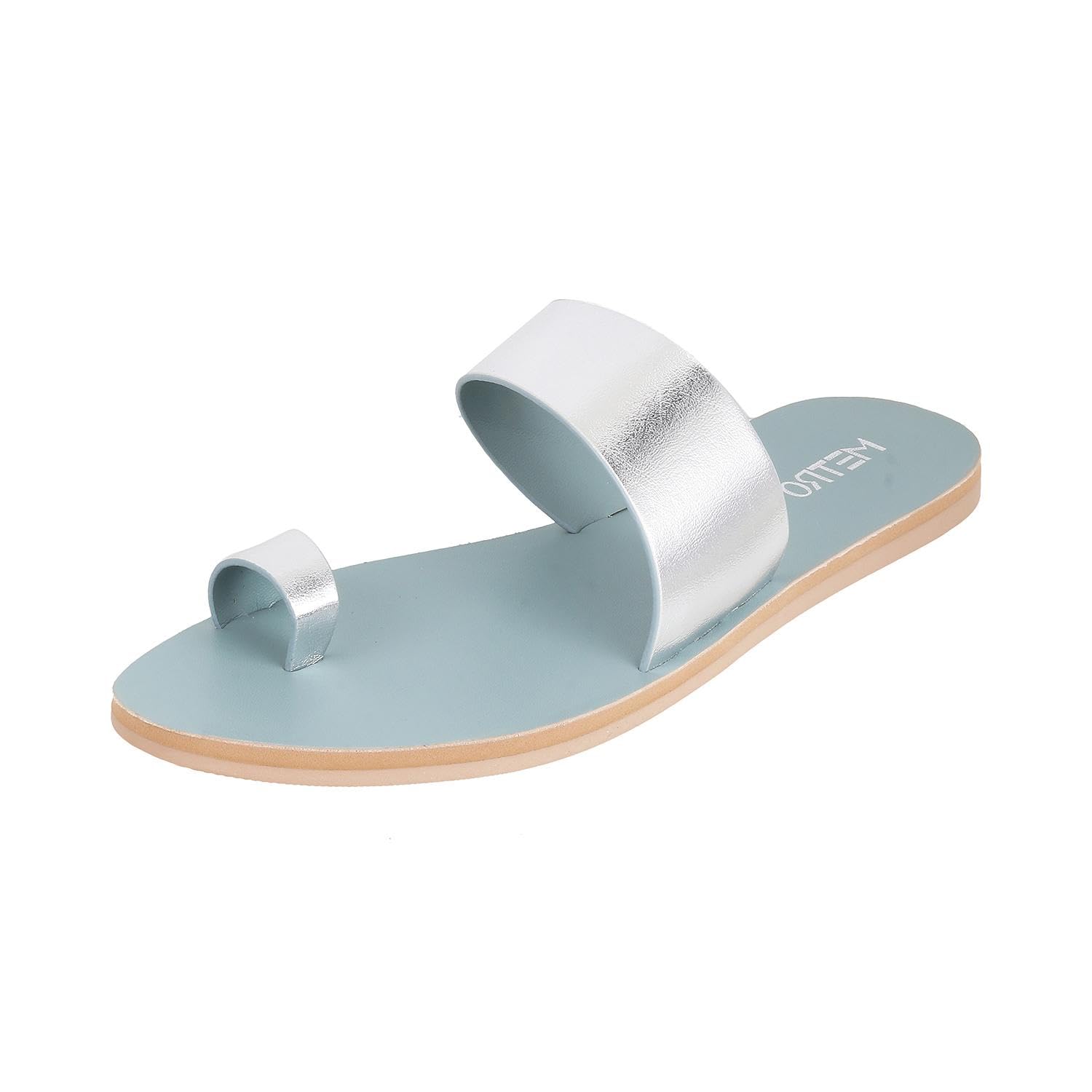 Metro Women Silver Synthetic Leather Chappal UK/7 EU/40 (32-504) (B0CPTFR6Q9) Amazon Price History, Amazon Price Tracker