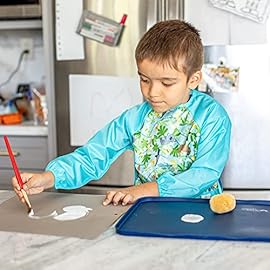 green sprouts Easy-wear Long Sleeve Bib | Waterproof Protection | Flipped Pocket, Soft Material, Easy Clean Smock