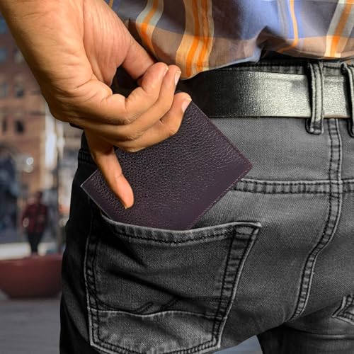 Image of 100% Full Grain Nautral Genuine Pure Original Buff Leather Purse Wallet for Man Mens with Coin Pockets Bifold. 6 Card Slots, 2 Currency Slots, 1 ID Window & 2 Hidden Pockets (Brown)