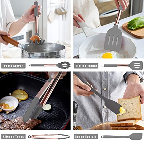 Silicone-Cooking-Utensil-Set-Fungun-24pcs-Silicone-Cooking-Kitchen-Utensils-Set-Non-stick-Heat-Resistant-Best-Kitchen-Cookware-with-Copper-Stainless-Steel-Handle-GrayBPA-Free-Non-Toxic Silicone-Cooking-Utensil-Set-Fungun-24pcs-Silicone-Cooking-Kitchen-Utensils-Set-Non-stick-Heat-Resistant-Best-Kitchen-Cookware-with-Copper-Stainless-Steel-Handle-GrayBPA-Free-Non-Toxic
