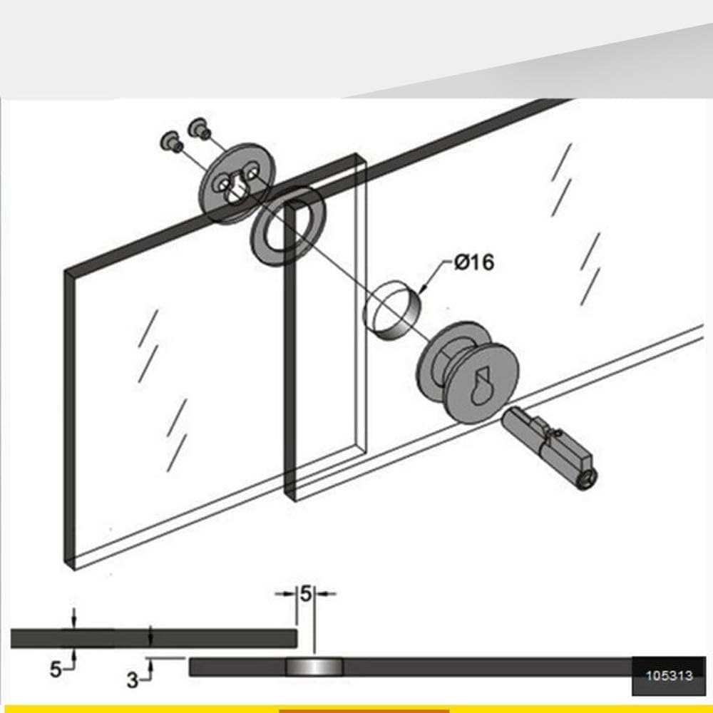 Sliding Glass Door Lock with 2 Keys, Glass Display Case Lock for Museum Cabinet, Curio, Bookcase, Adjustable Locking Latch Fits Glasses Thickness 0.12"-0.27" (3-7m)