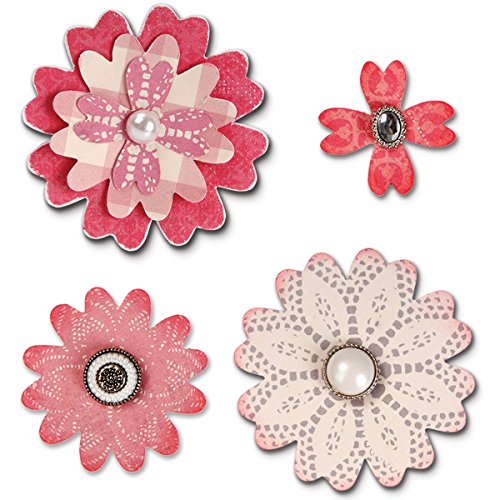 Sizzix 658053 Bigz Die Flower Layers with Heart Petals by Eileen Hull, Multicolor