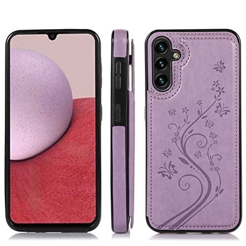 Asuwish Phone Case for Samsung Galaxy A54 5G with Tempered Glass Screen Protector and Card Holder Wallet Cover Stand Flip Leather Cell Accessories Glaxay A 54 54A SM A546U 2023 Women Purple by Asuwish - Used condition - Image 3