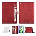 Shinyzone Coque pour iPad Air 3 10.5 2019 (3ème Génération) Rouge,Étui à Rabat Portefeuille Cartes de Document Pochette Fermeture éclair Housse en Cuir PU Pliable Folio Support Fonction