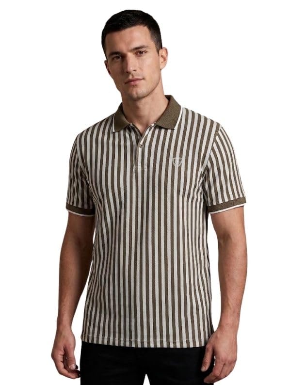 Image of Men Polo Cotton Rich Regular Fit Half Sleeves T-Shirt