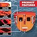 Airhead Big Mable, 1-2 Rider - Inflatable Towable Tube for Boating and Water Sports, Heavy Duty Full Nylon Cover & Zipper with EVA Foam Padding, Easy Inflating & Deflating