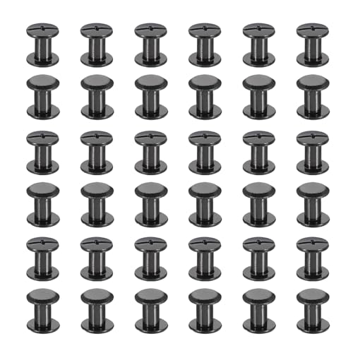 PATIKIL 50 juegos de tornillos Chicago, 8 mm l Chicago, tornillos Phillips Binding Post Tornillos Pernos de cuero remaches sujetadores conectores para cinturón de cuero Scrapbook álbumes de fotos,