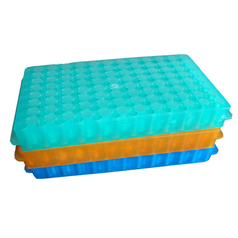 Polypropylene Microcentrifuge PCR Tube Rack, 96-Well,Assorted Colors, Pack of 3