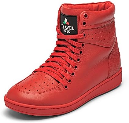 TRAVEL FOX Unisex 900 Red Nappa Leather Round Toe Lace-Up High-Tops M10/W11.5 US