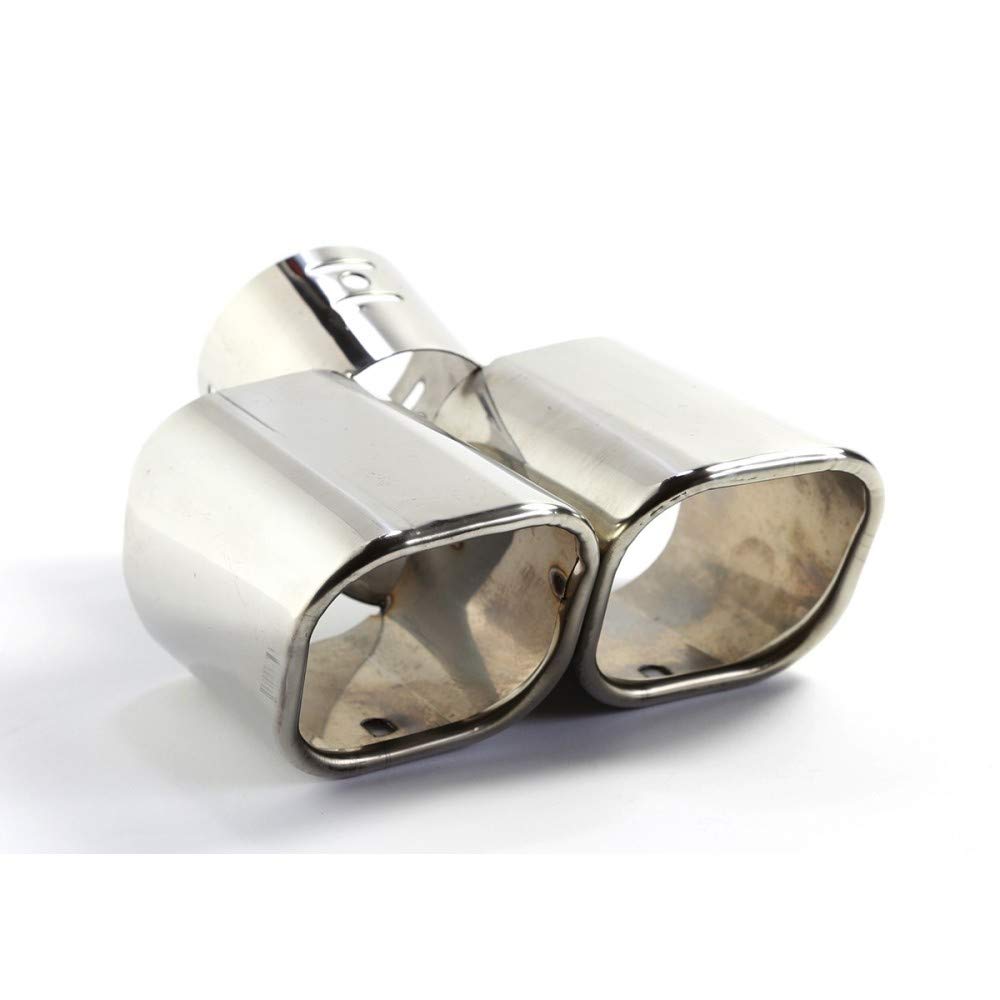 Doppio Scarico Sportivo CODINO MARMITTA TERMINALE Auto Tuning Acciaio Cromato