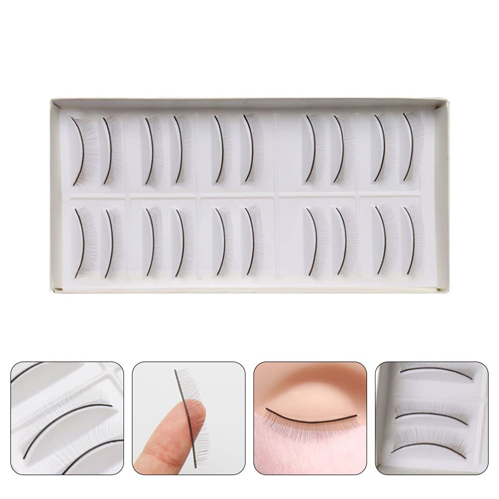 Lurrose 10 works Grafting Practice Eyelashes Hair Eyelashes False Eyelashes Natural Eyelash Extension Supplies Practice False Eyelashes Model Kits Training Set Imitation Magnetic 3d - Image 4