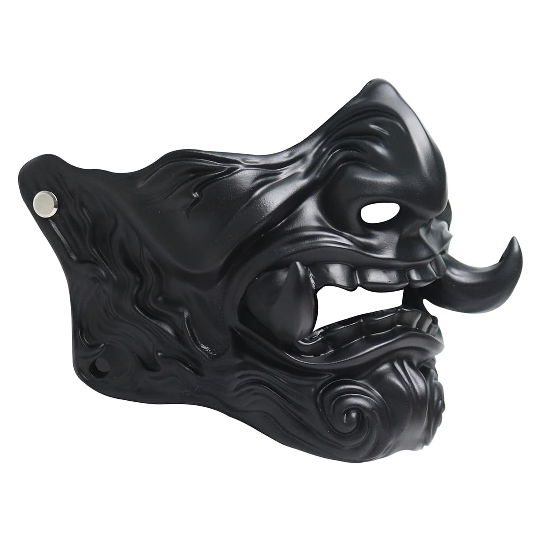 ExploTex Hannya Japanese Half Face Mask Warrior Costume Accessories for Halloween Cosplay Party - Immersive Holiday Experience to Enjoy Festival Joy